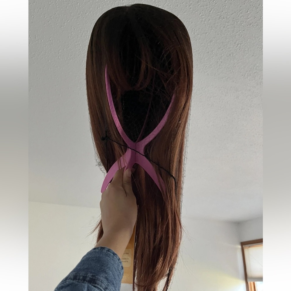It’s A Wig Raylon Tt Omt4 Lace Front Wig Wig with Bangs Black Roots Red/brown
